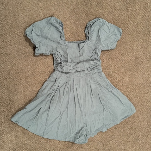 -NWOT AlvaQ Women's Elastic Summer Square Neck Mini Romper - Size: Large - Picture 2 of 6